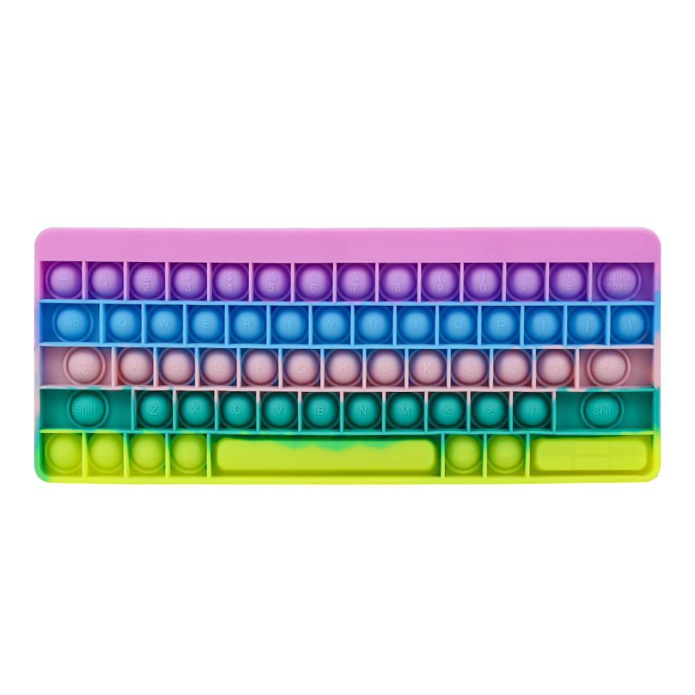 Velká popová klávesnice Antistresová pro dospělé Pop Tie Dye Push Bubble Board Senzorická hra Fidget hračka Antistresová klávesnice pro nácvik psaní