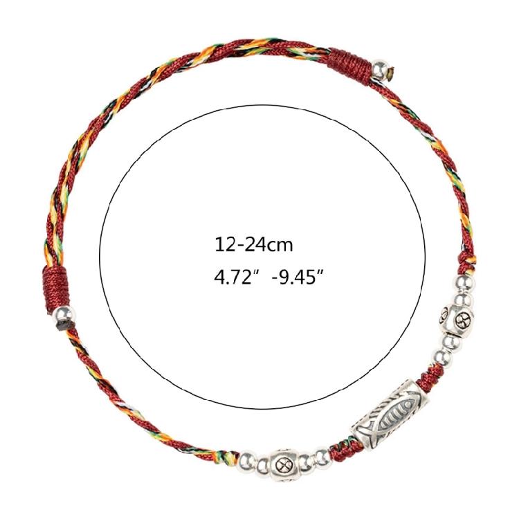 Kois Fish Pendant Bracelet Colorful Cord Handchain Adjustable Handwoven Bangles