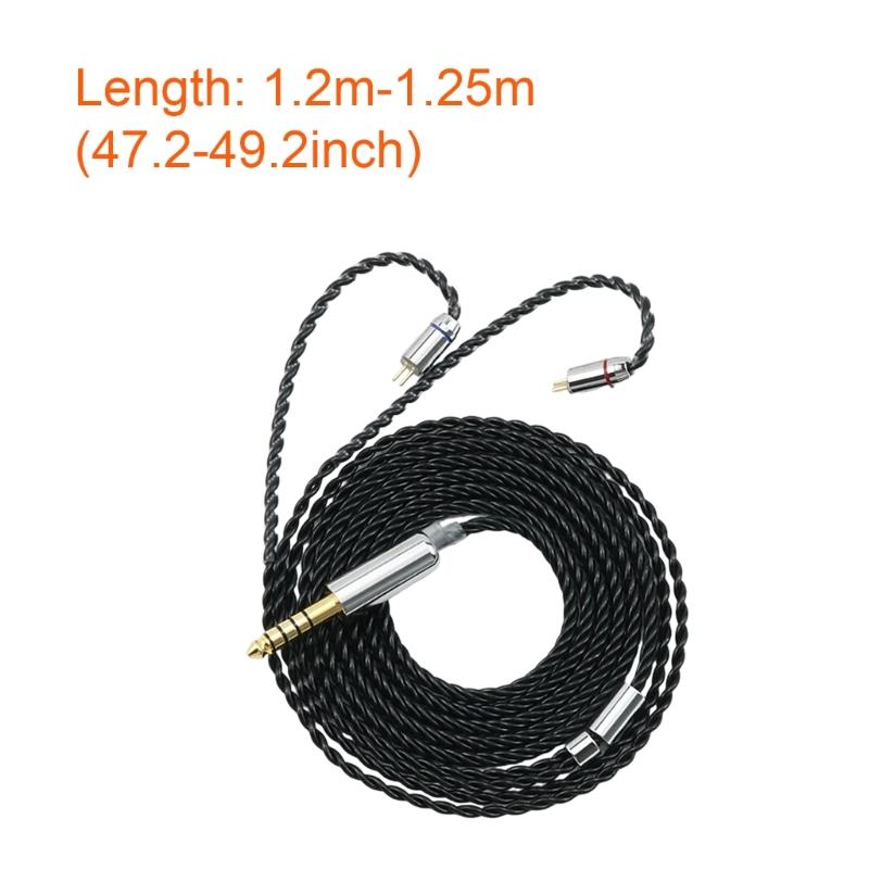 Black Monocrystalline Coppered Silver Plated Auditory Cable Noise Less Anti Interferences for Earphones Headphones