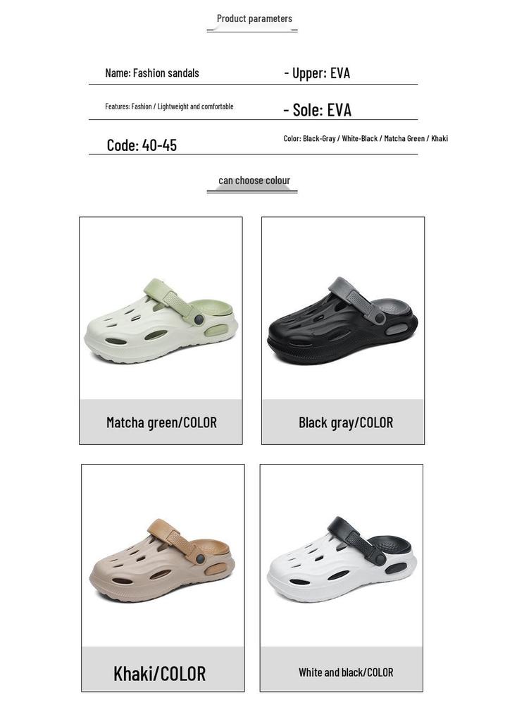 2025 Men's Summer Wear-Resistant Sports Clogs: Outdoor Closed-Toe Beach Sandals with Cushioned Comfort.