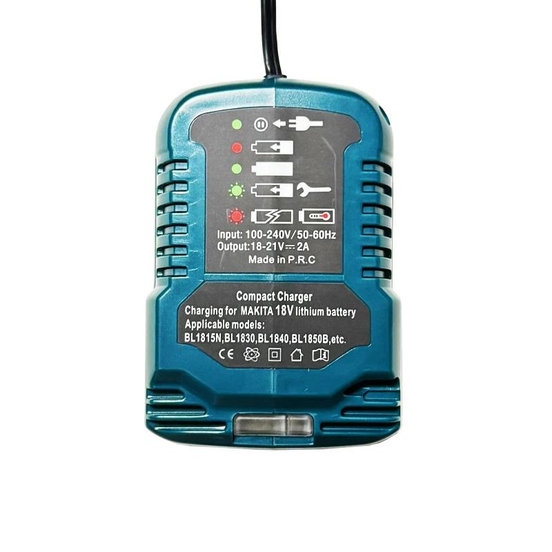 12V/24V 100-240V Li-ion Battery Mini Compact Car Charger for Makita 18V Lithium Ion Battery BL1860 BL1830 Replacement for DC18RC