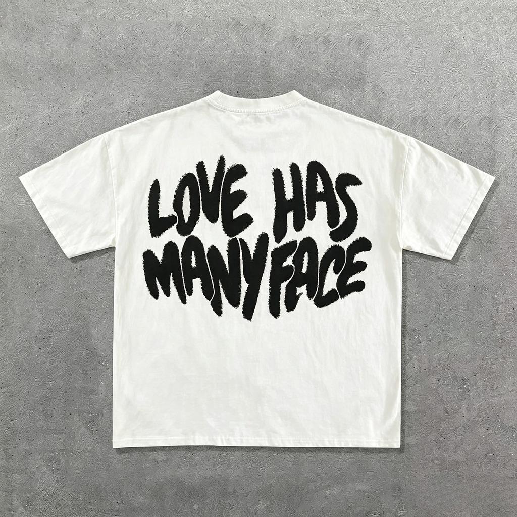 Ins Streetwear Yk Unisex Harajuku Hip Hop Grafikdruck Lässiges Baumwoll-T-Shirt Unisex und Damen Gothic Kurzarm Oberteile