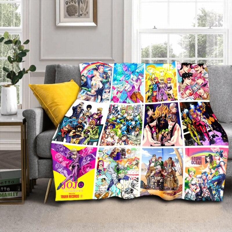 

Аніме Jojo Bizarre Adventure Cosplay Body Фланелева ковдра з 3D-принтом для ліжок Піші прогулянки Пікнік Модна ковдра з покривалом 75x90cm