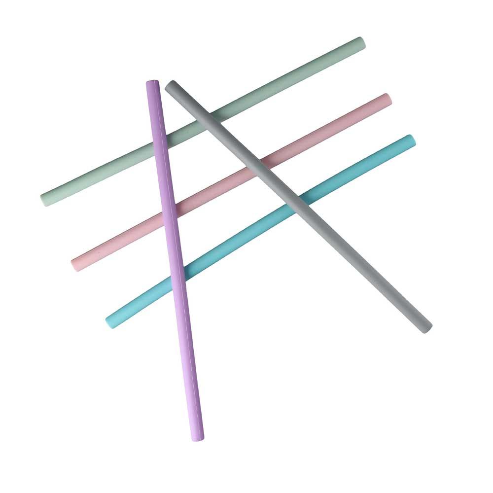 Silicone Tea Milkshake With Cleaning Brush Drinking Straws Tableware Party Supplies Bar Tool