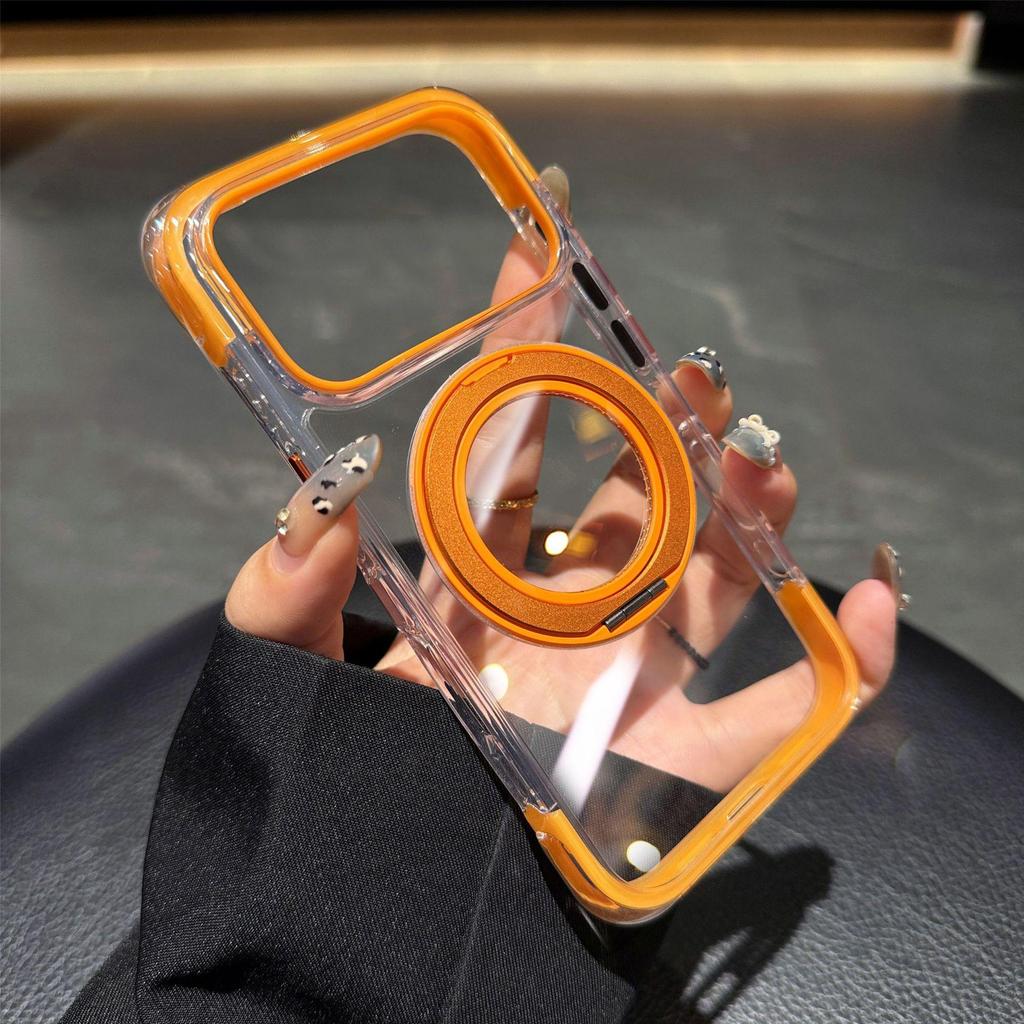 Compatible with Apple 17 Pro Max: 360° Magnetic Bracket Case; Apple 16: Transparent Airbag Case; and Couple 15.