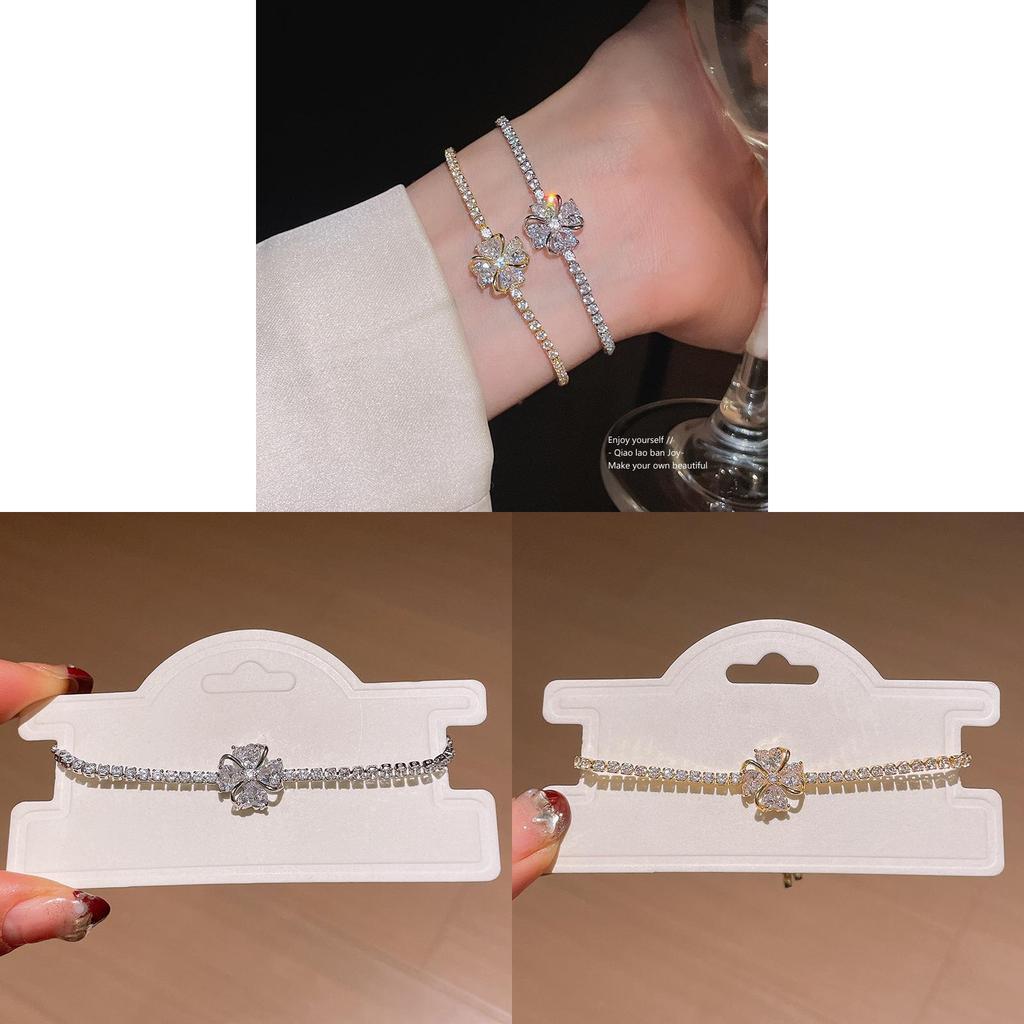 Floral Zirconium Adjustable Bracelet For Women With Elegant And Trendy Style