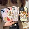 Popular Cute R-rilakkuma Bear For IPhone 16 15 14 13 12 11 Pro Max Plus Shockproof Leather Soft Phone Cover