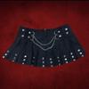 European and American Summer Women's Hot Stamping Design Pleated Skirt Chain Splicing Decoration Fashionable Half Skirt