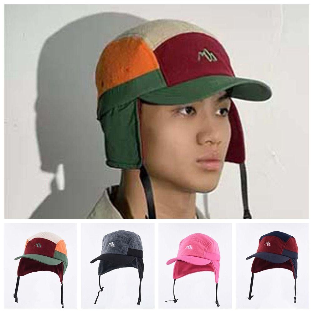 Japanese Style Earflaps Visor Hat Multi-functional Windproof Pilot Cap Ear Protection Cap Autumn