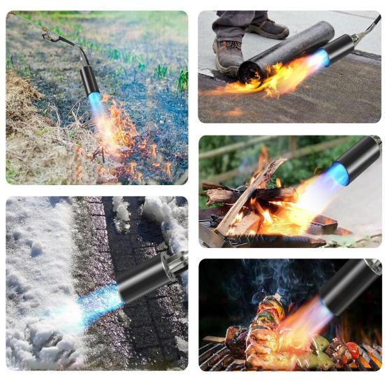 Propane Torch Weed Burner Kit High Output Long Short Mode Propane Torch Self Igniter Turbo Trigger Flamethrower with 10FT Hose for Weeding Melting