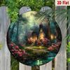 Vintage Fairy Tale Forest House with Roses Metal Wall Art Poster
