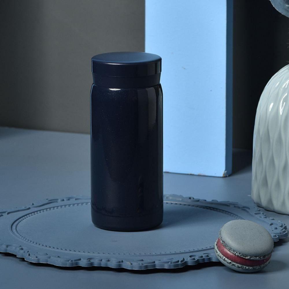 Solid Color Slim Insulated Thermal Water Bottle Round Hot Cold Water Bottle  Outdoor Hiking