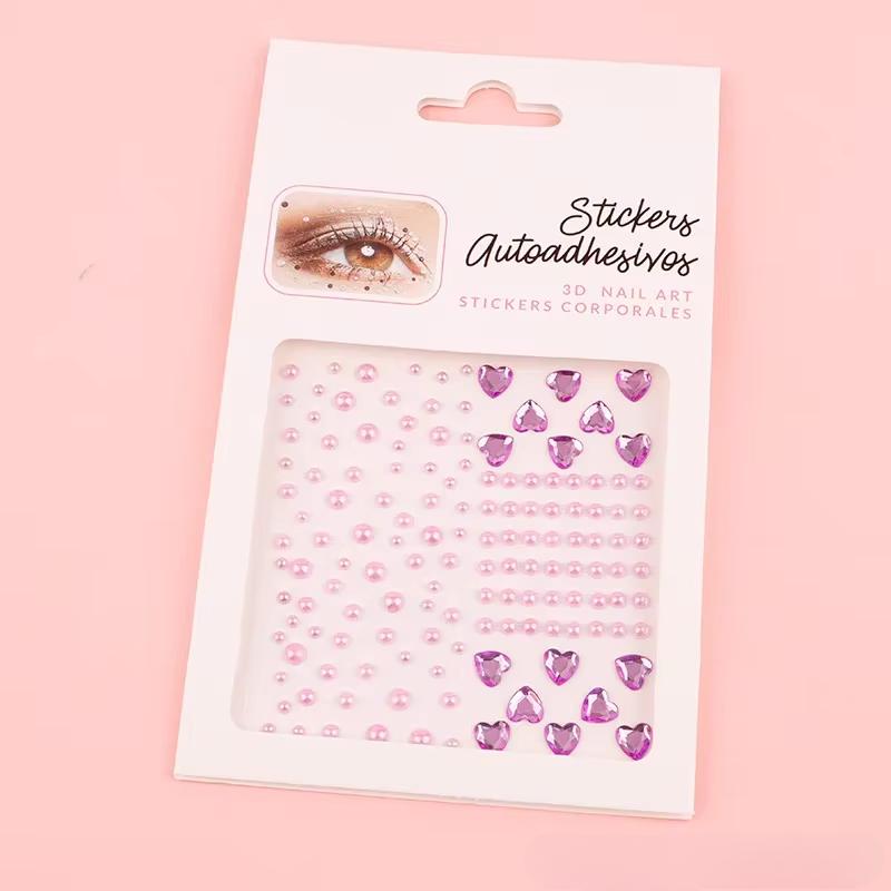 Diamond Eyebrow Tattoo Sticker Glitter Eyeliner Eyebrow Makeup Face Eyes Temporary Tattoo Rock Rhinestone 3D Eyeliner Stickers