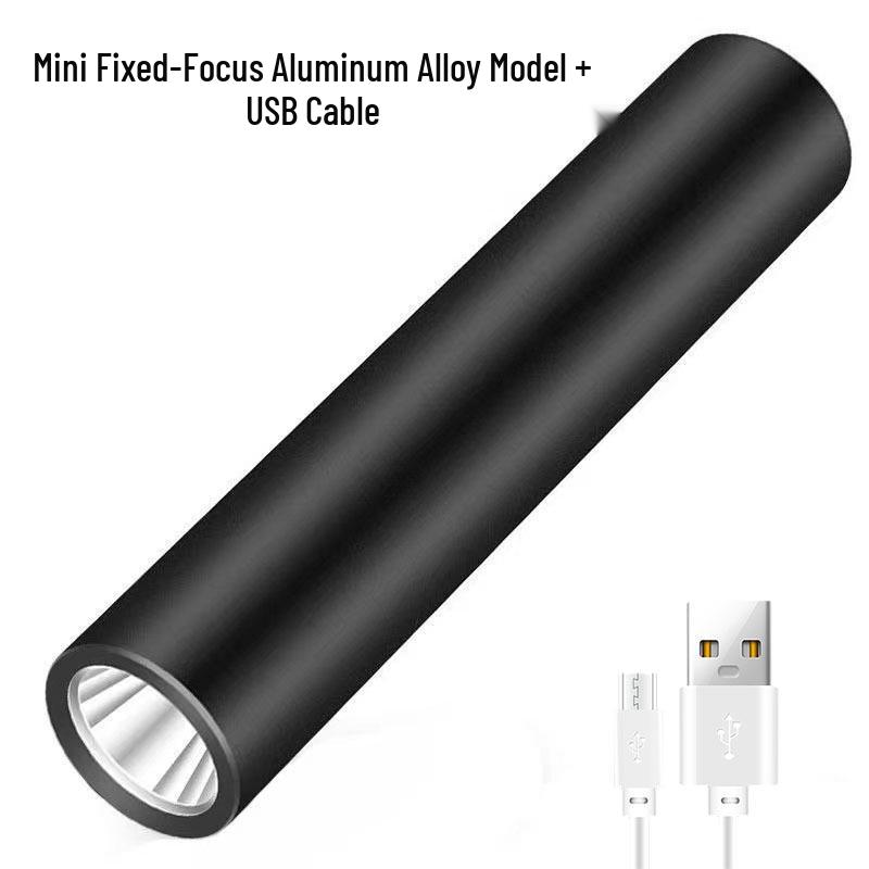 Compact LED Flashlight with Telescopic Zoom, USB Rechargeable, Portable Design