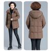 Thickened Cotton Padded Winter Jacket for Middle-Aged Women, Long Down Coat for Extra Warmth