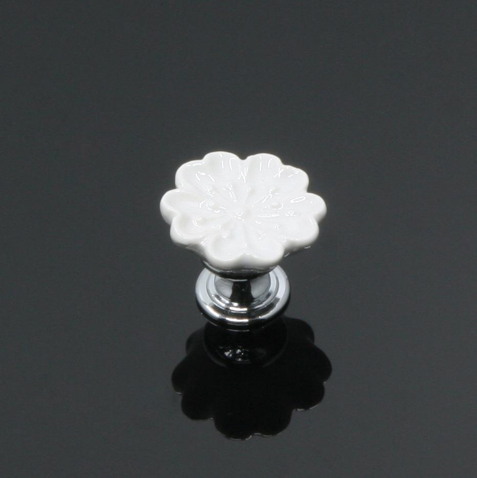 KAK Orchid Ceramic Handles Drawer Knobs Kitchen Cupboard Door Handles for Kids Room Cabinet Handles with screws Furniture Handle