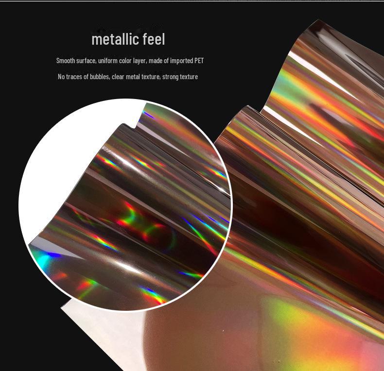 Silver PU Soft Metallic Fantasy Color Laser Heat Transfer Lettering Film
