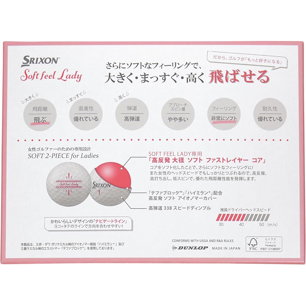 Dunlop Srixon Soft Feel Lady Golf Balls 12 Pack White 2025 Model