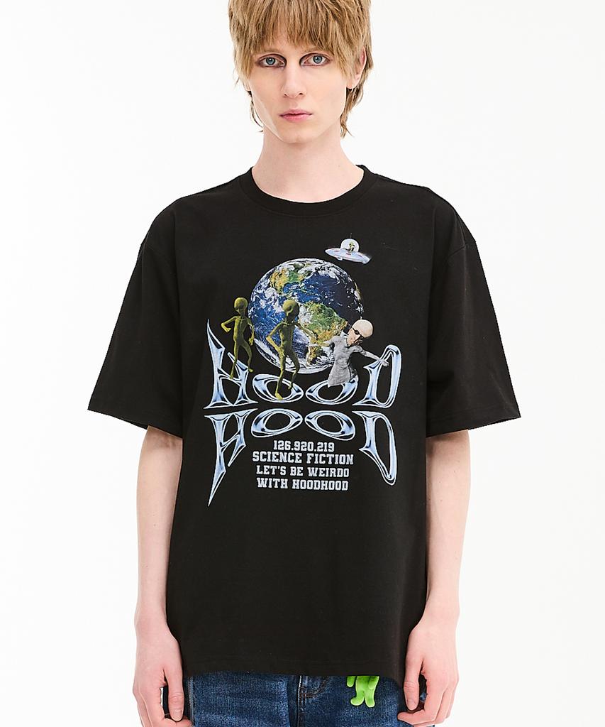 HOODHOOD Space Craft Short Sleeve T-Shirt Black