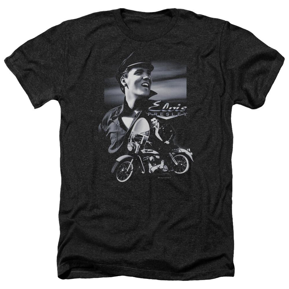 T-ShirtELVIS PRESLEY MOTORCYCLE Licensed Adult Men s Heather Band Tee Shirt SM-3XL S