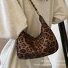 Premium Bag Women's 2025 New Trendy Fashion Leopard Print Texture Shoulder Bag Large Capacity Commuter Bag Chain Bag