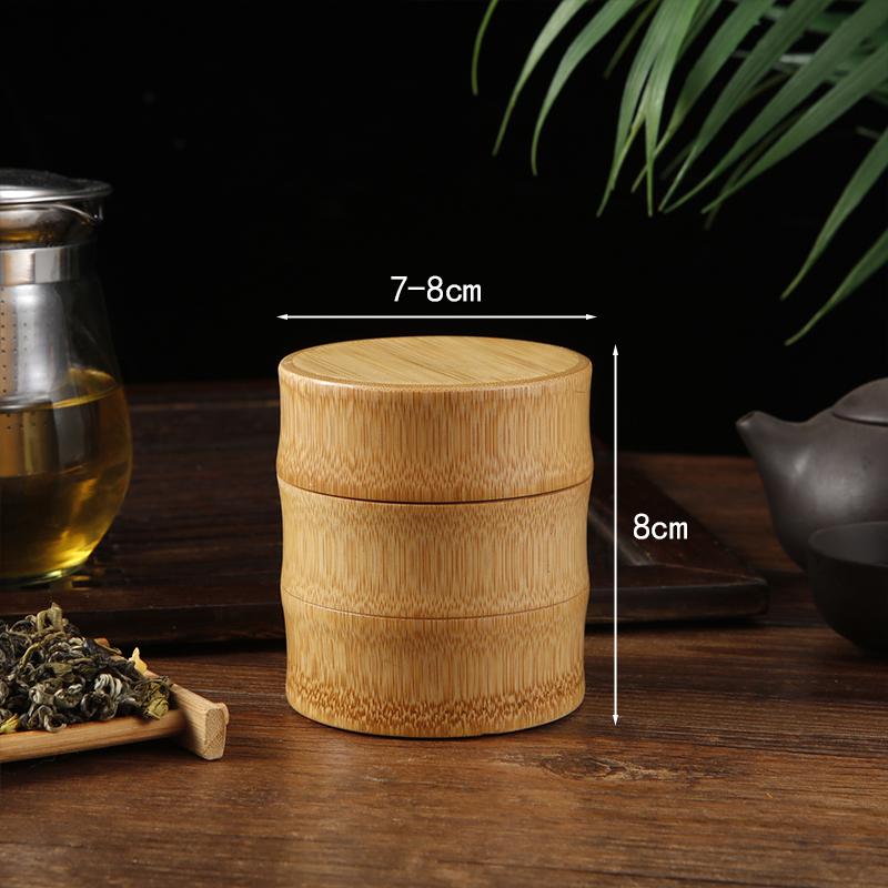 

Handmade Tea Box Bamboo Storage Box Tea Canister Lid Seal Kitchen Storage Jars PortableTea Coffee Beans Spice Box Case Organizer