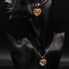 2026 Fashion Heart Stainless Steel Jewelry Set for Women Hollow Small Gold Color Earring Necklace Sets Set De Joyas S1537S01