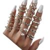 23 Pcs/Set Vintage Punk Ring Set Geometric Knuckle Rings Set  Girls Party Jewelry Accessories Gifts