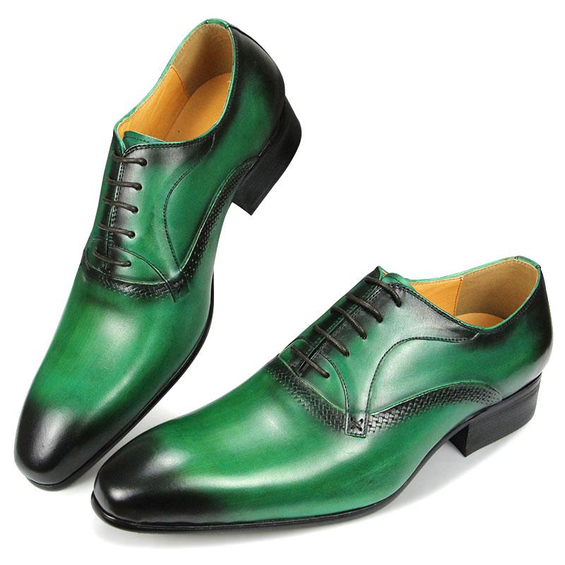 

Fashion Genuine Leather Dress Men Shoes Exquisite Lace-up Designer Wedding Party Office Oxfords Pointed Toe Big Size Customized Handmade 50