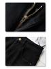 2024 Women's Plus Velvet Black Wide-Leg High-Waist Slim Fit Winter Jeans