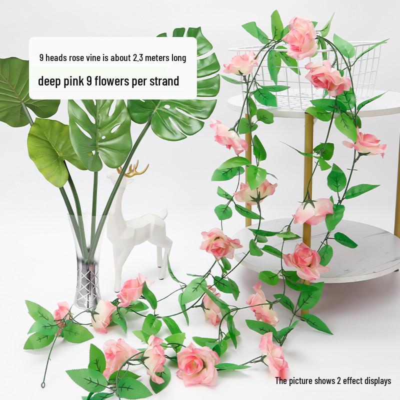 Rattan Pothos Artificial Green Vine for Air Conditioner or Water Pipe Cover