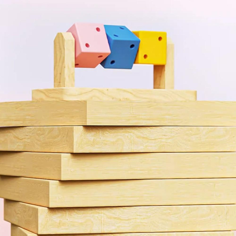 Lustiges Hamster Interaktives Spielzeug Bunter Holzwürfel für Kleintier Hamster Papageien Kaninchen Kauspielzeug Heimtierbedarf