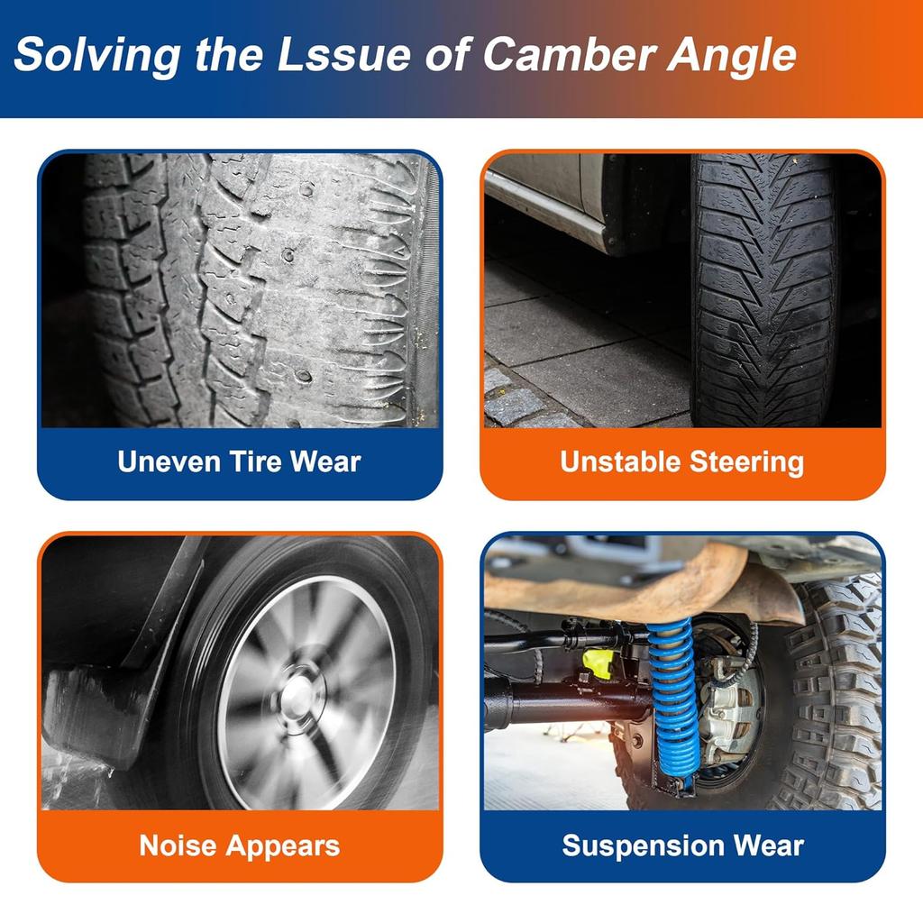 ACROPIX Camber Alignment Bolt Front Alignment Bolt for Toyota Tacoma 2.4L 2.7L 3.4L 1996-2004 for Toyota 4Runner 2.7L 3.4L 1996-2002 with Nuts Cam