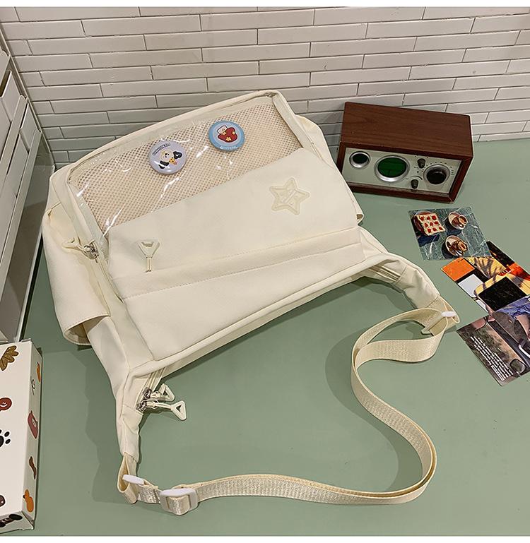 School Bag Large Capacity Ins Wind Tooling Retro Mailman Student Class Shoulder Backpack High Value Trend Messenger Bag