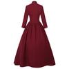 Women's Vintage Medieval Halloween Dress - Stand-Up Collar & Large Hem Skirt
