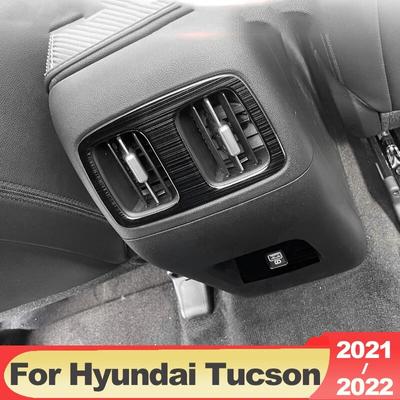 Voor Hyundai Tucson NX4 2022 2023 Hybrid N Line Auto Achter Airconditioning Ventilatieopening Frame Cover Trim Sticker Accessoires