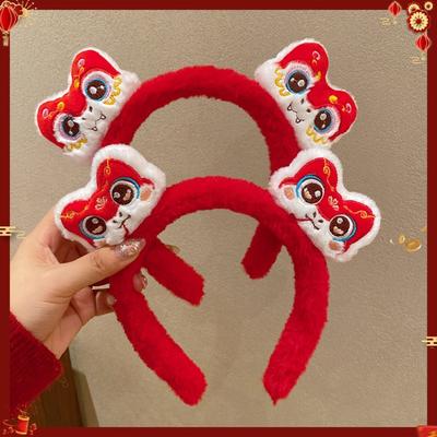 Chinese Style New Year Hair Hoop Mascot Cartoon Headband Good Luck Snake Year Hairband  Kids