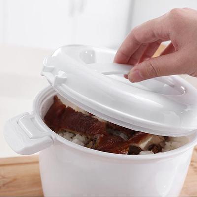 Microwave Oven Rice Cooker Food Steamer Pot Cooking Utensil Insulation Lunch Box