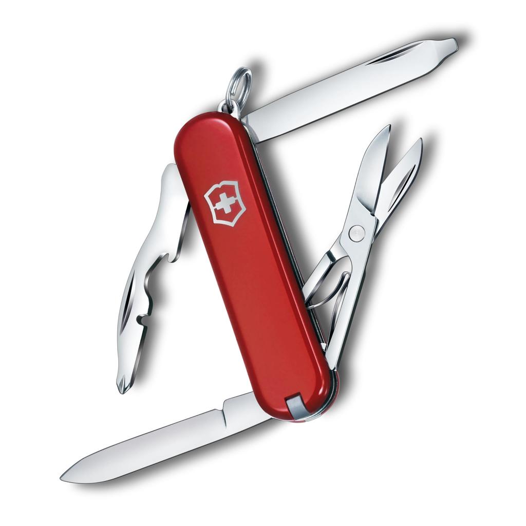 Victorinox סכין שוויצרית Rambler לקמפינג וכוללת מברג פיליפס מגנטי ועם 10 פונקציות סכין, רב-תכליתית לשטח,