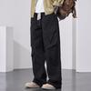 Large size pants men's loose straight wide-leg overalls spring and summer khaki casual trousers men