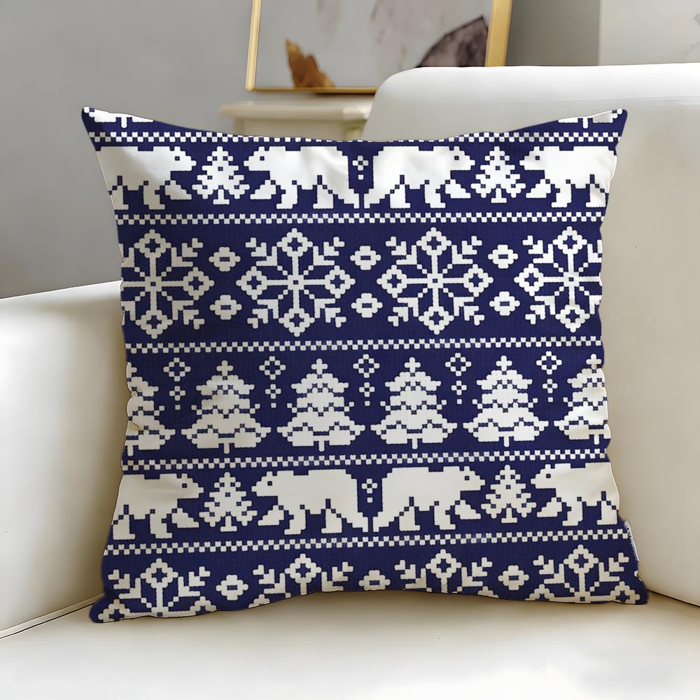 Fair Isle Muster Kissenbezug Weich Leicht zu Waschen Kissenhülle Vielseitig für Sofa Bett Reise und Büro