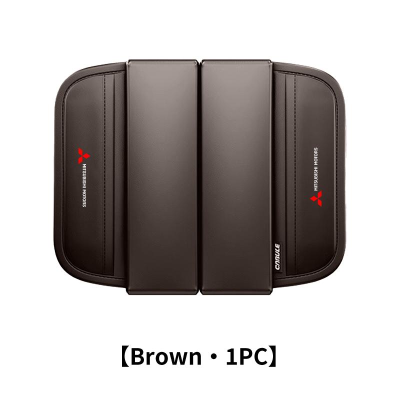 

For Mitsubishi Car Logo Leather Double Open Armrest Box Cushion Side Storage Pocket Accessories Outlander Pajero Sport Lancer EX