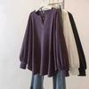 Blusas Tops Femininos Manga Longa Outono Inverno Blusa Oversized Gola V Solta Manga Longa Camisa Pulôver Estreito Tops