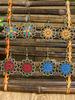 Vintage Bohemian Style Colorful Sunflower Alloy Dropping Oil Pendant Earrings Pendant Ornaments Women's Daily Versatile
