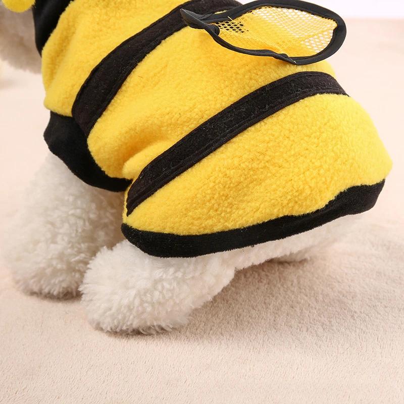 Pet Bee Dog Clothes Cat Cosplay Cat Clothes Dog Hooded Coat Warm Apparel Cat Bee Clothes Dog Puppy Hoodies Funny Coats for Pet