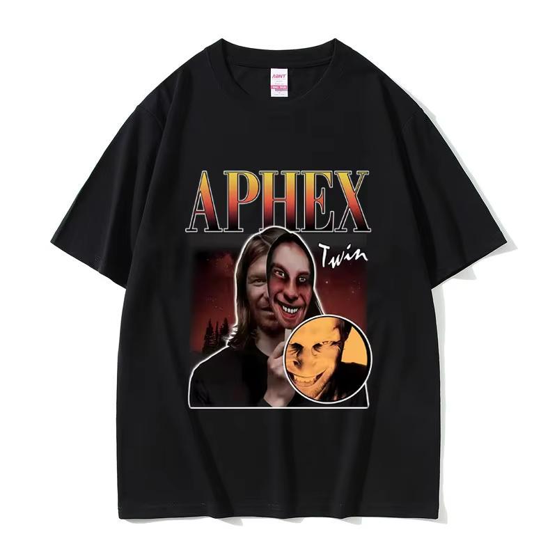 Singer Aphex Twin Graphic Tshirt Unisex Women Clothing Fashion Retro Crewneck T Shirts Unisex Casual Soft pure Cotton Tshirt S