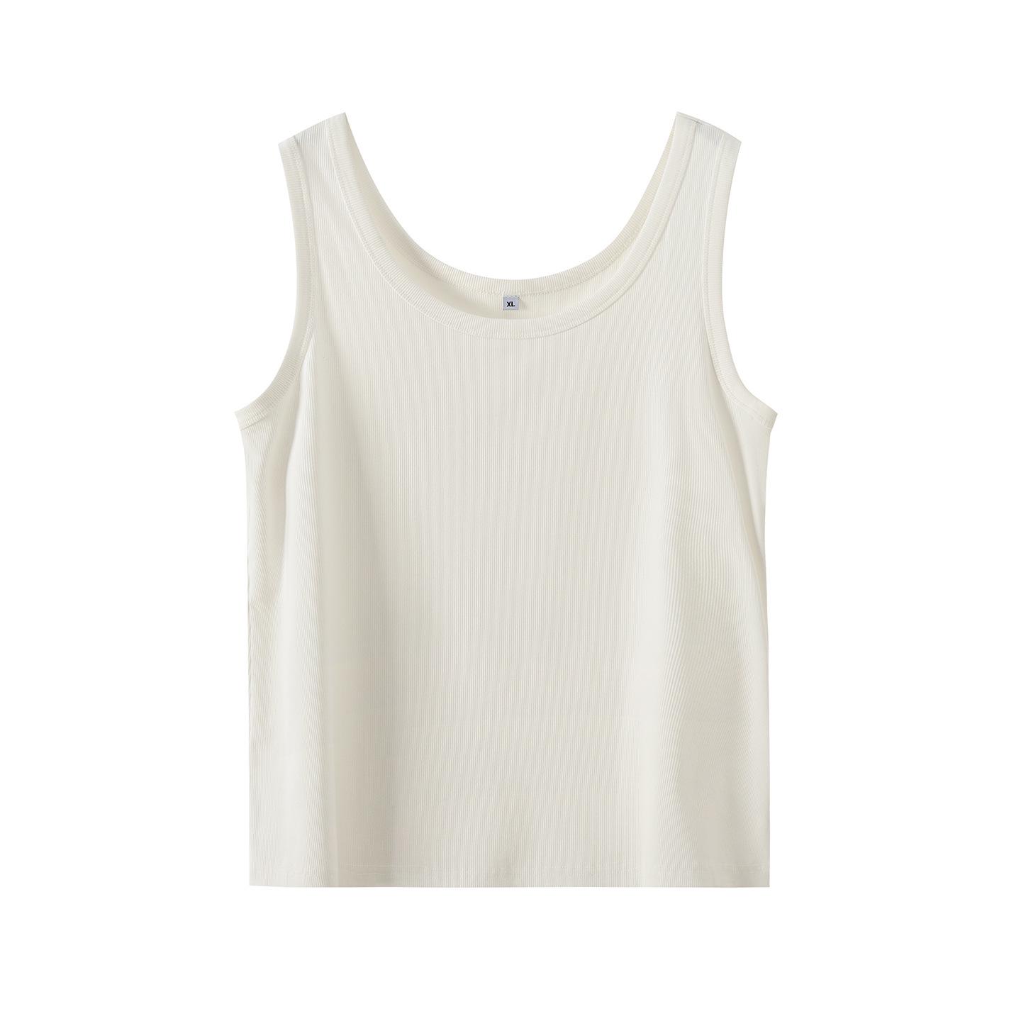 

Plus Size Women s Solid Color Fashion Vest - Spring 2026 Pullover Top XL (130-150 lbs) брудно-білий
