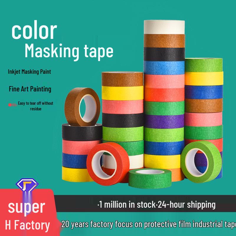 Multi-Functional Colored Washi Tape: Tearable, Traceless, Strong Adhesive for DIY Art & Crafts