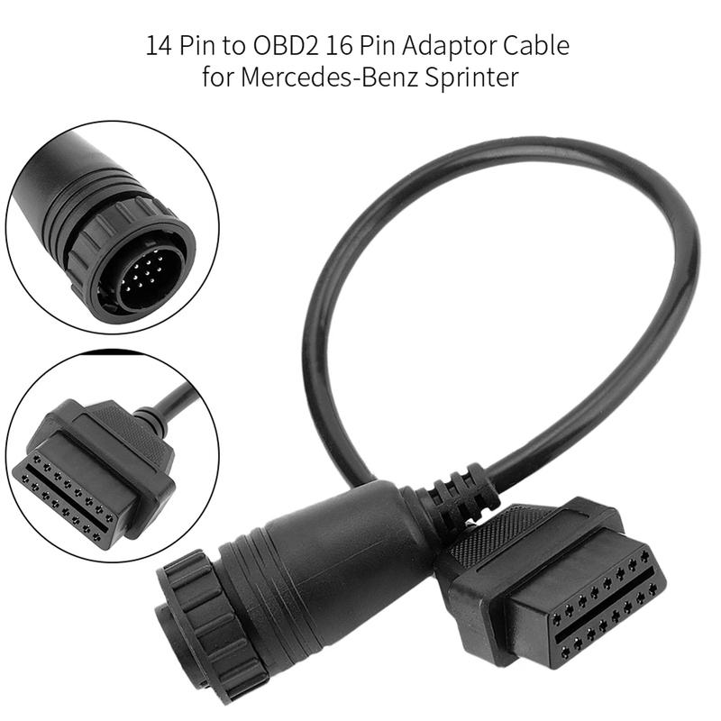 For Mercedes Benz Sprinter 14Pin To 16Pin OBD2 Diagnostic Cable Auto OBD II Scanner Adapter Connector