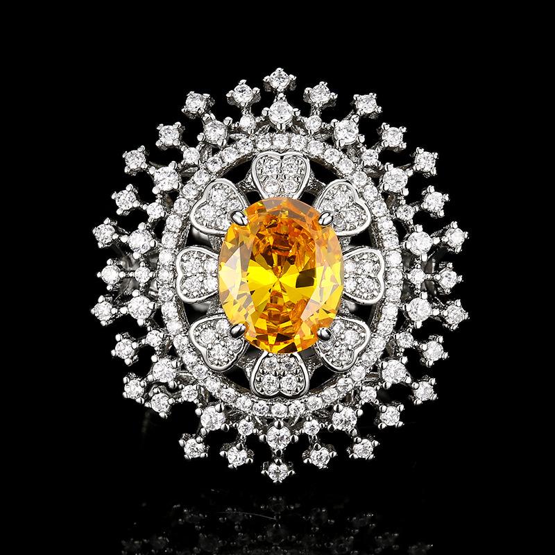 

Ювелирные изделия Кольцо Ожерелье Женские украшения Цветной набор Со вставками из изумрудов Дизайн подсолнуха Товары